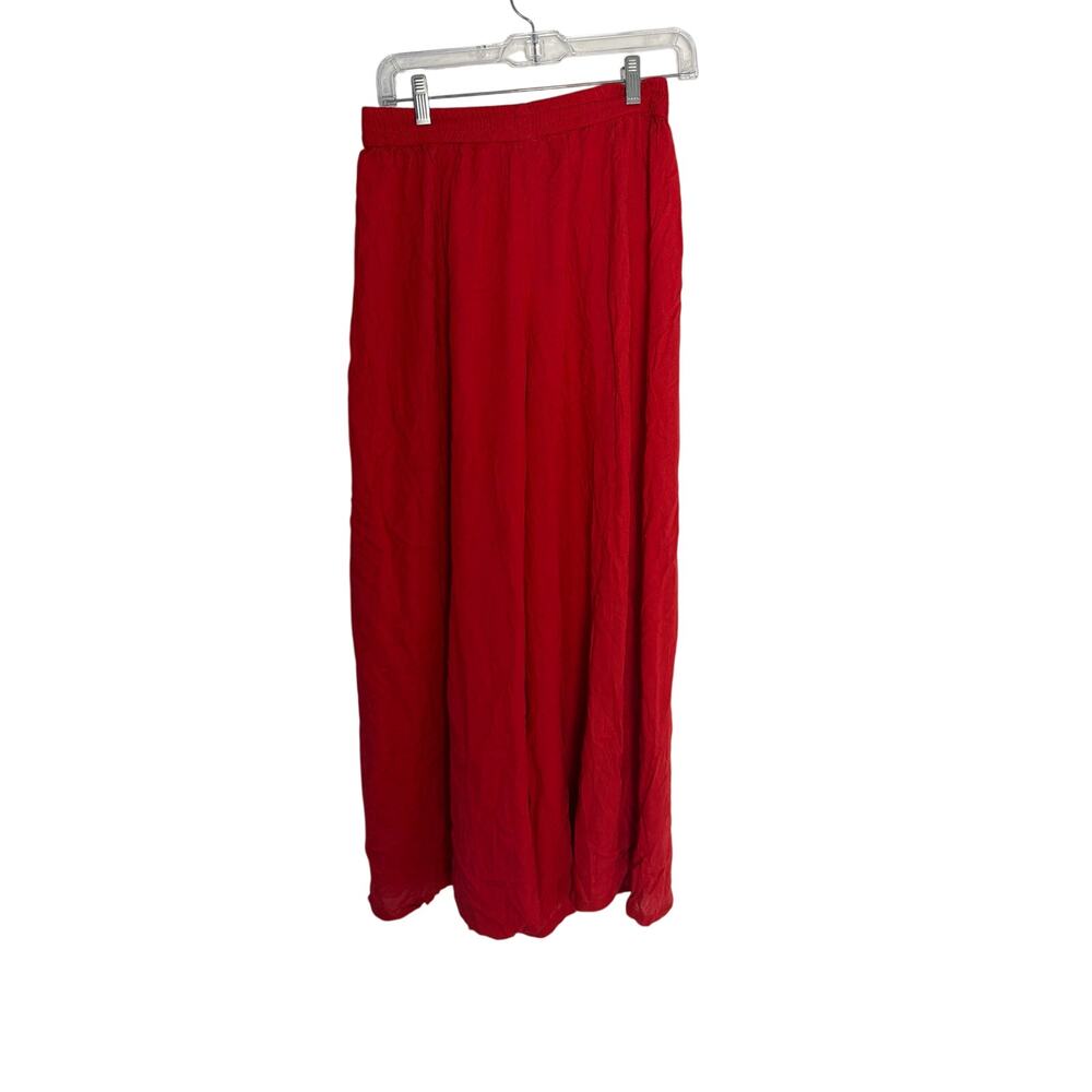 Womans Size S Red 100% Rayon Elastic Waist Wide Leg Palazzo Gaucho Pants India